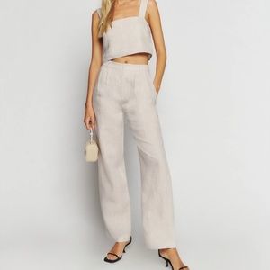 Reformation NWT Olivia Linen Two Piece Set 0 XS